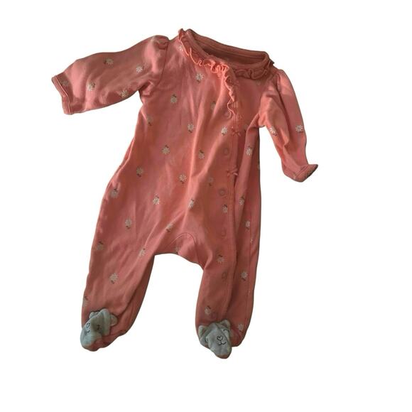 Carters Sleeper Bundle 2 Gowns (Purely Soft Farm Animal Set) & 1 Footie PJ NB-3M - Picture 2 of 10